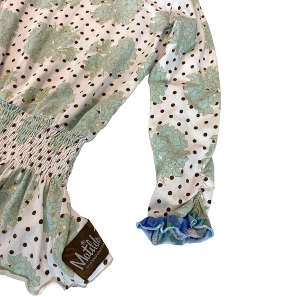 Matilda Jane Character Counts Aster Elaina Dot Floral Top size 4 - Picture 2 of 8